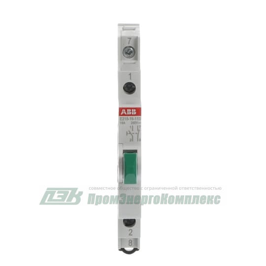 E215-16-11D Кнопка без фикс., зеленая 1NO+1NC